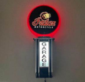 Massive Indian Motorcycle GARAGE Wall Sign Led Bar Lighting Light RED