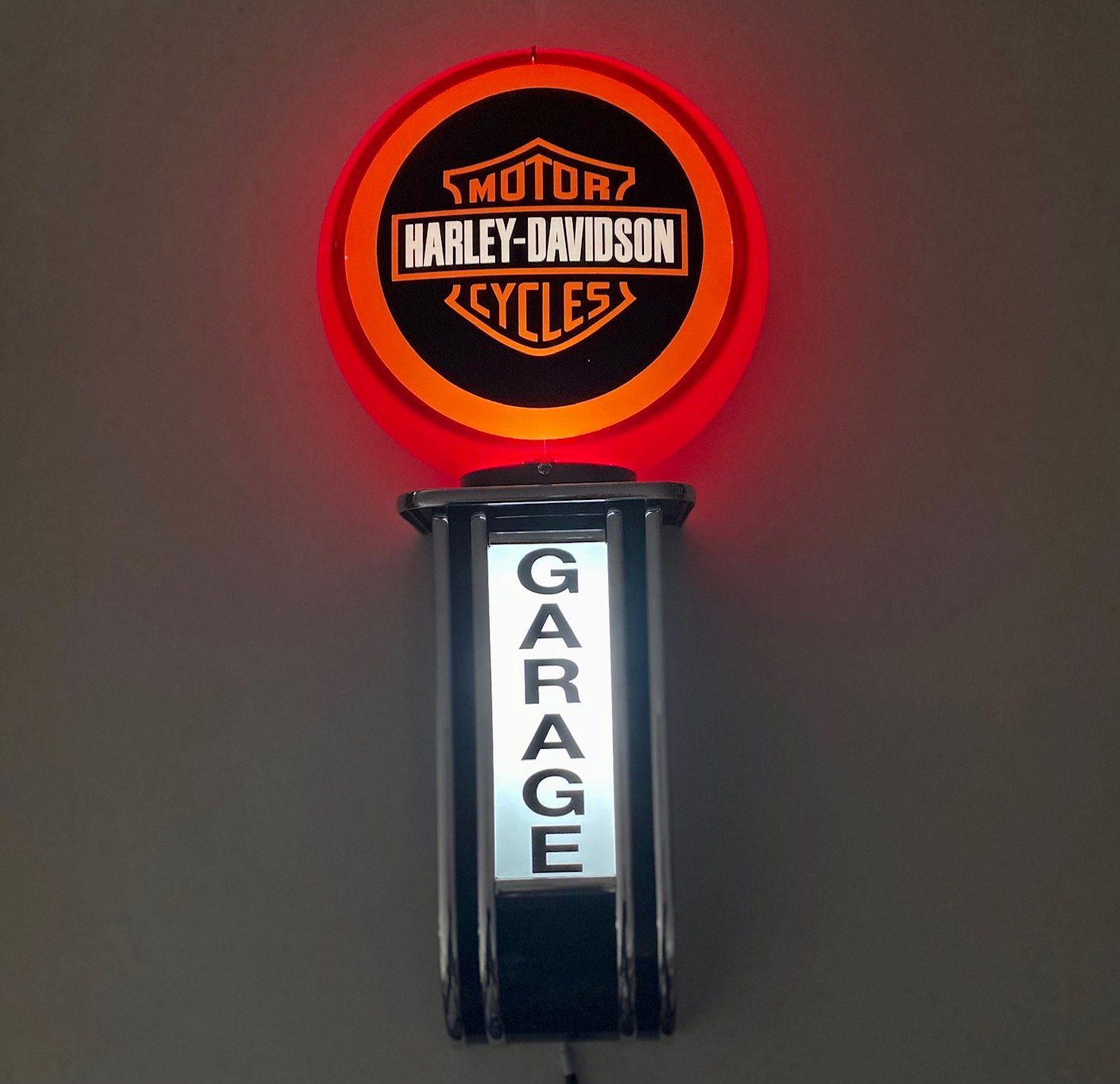 Massive Harley Davidson Shield GARAGE Wall Sign Led Bar Lighting Light RED