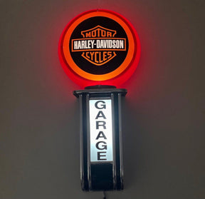 Massive Harley Davidson Shield GARAGE Wall Sign Led Bar Lighting Light RED