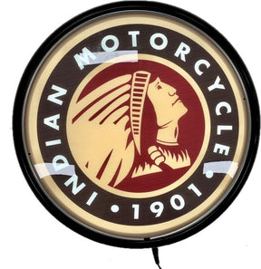 Beer Brand Signs - Indian Motorcycle 1901 LED Bar Lighting Wall Sign Light Button