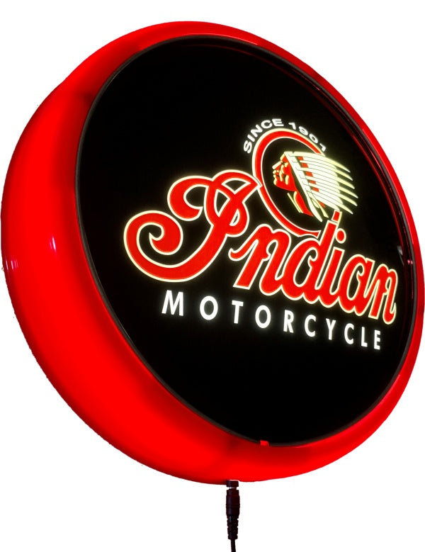 Beer Brand Signs - Indian Motorcycle LED Bar Lighting Wall Sign Light Button RED
