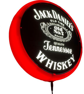 Beer Brand Signs - Jack Daniels RED LED Bar Lighting Wall Sign Light Button