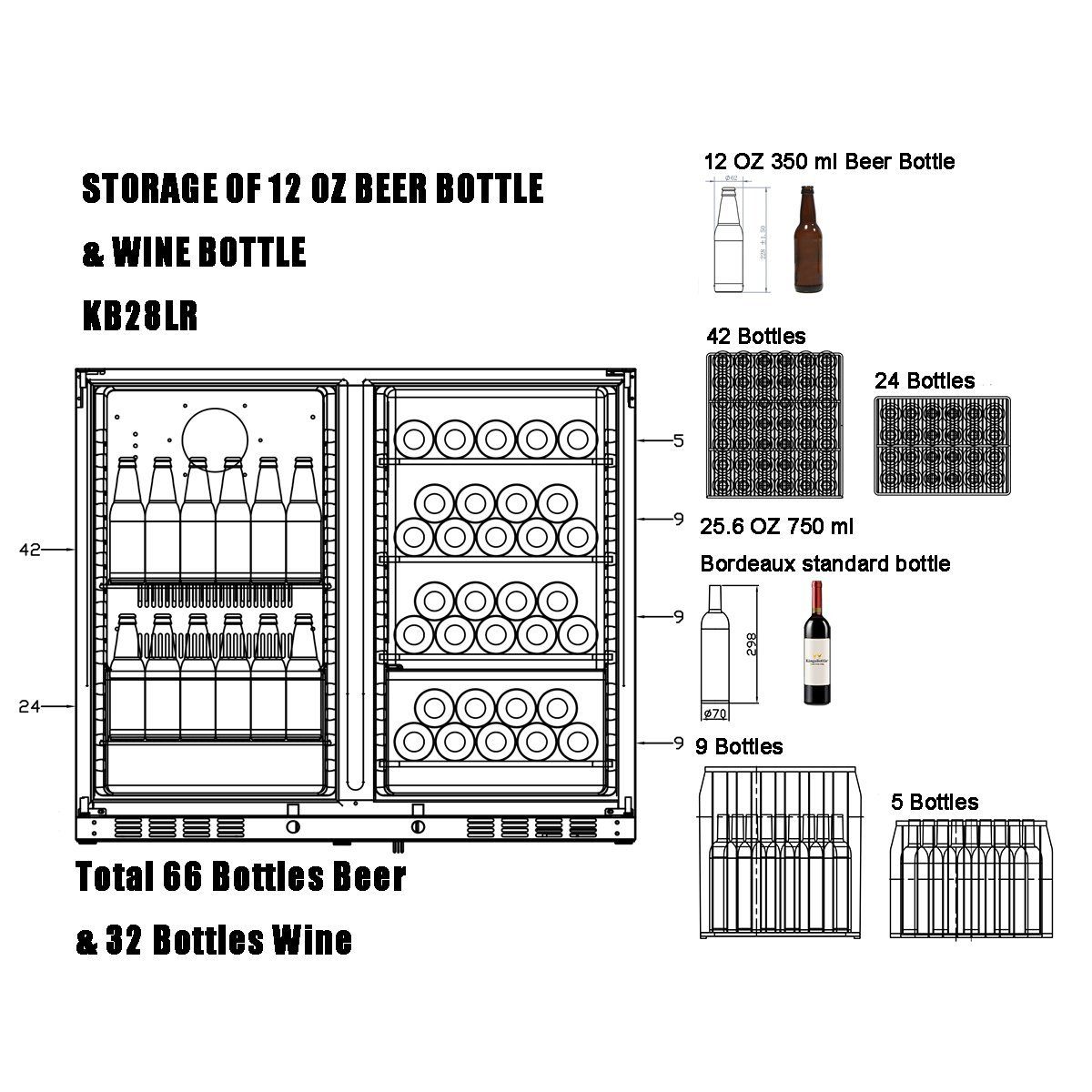 Wine Fridge - Under Bench Beer And Wine Fridge Combo