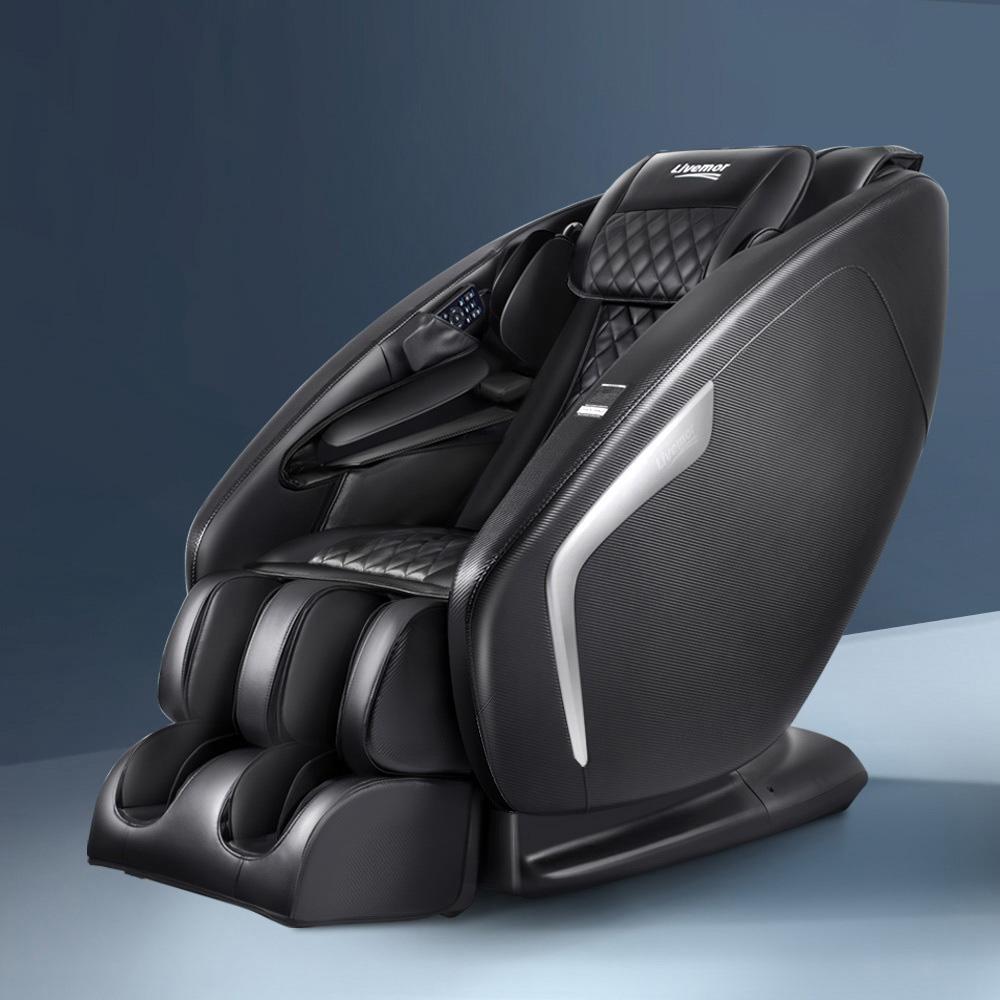 Health & Beauty > Massage - Livemor 3D Electric Massage Chair Shiatsu SL Track Full Body 58 Air Bags Black