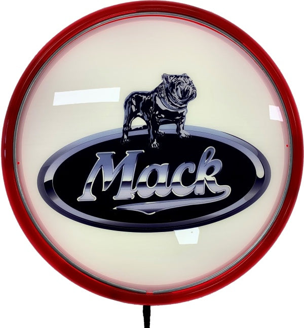 Beer Brand Signs - Mack Truck Semi Trailer LED Bar Lighting Wall Sign Light Button White/Red