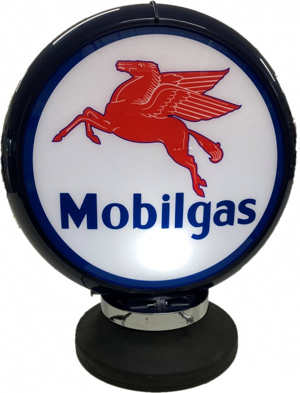 Beer Brand Signs - Mobilgas Mobil Fuel Petrol Bar Lighting Garage Light Sign Illuminated Globe On Base