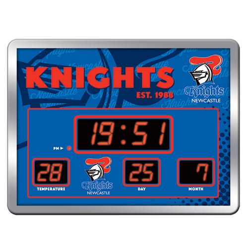 NRL Scoreboard - Newcastle Knights NRL SCOREBOARD Digital LED Wall Clock Calendar Temperature Display Sign