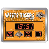 NRL Scoreboard - Wests Tigers NRL SCOREBOARD Digital LED Wall Clock Calendar Temperature Display Sign