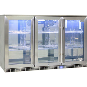 Bar Fridge - Rhino Glass 3 Door Alfresco Outdoor Bar Fridge All Stainless Energy Efficient Alfresco 330L