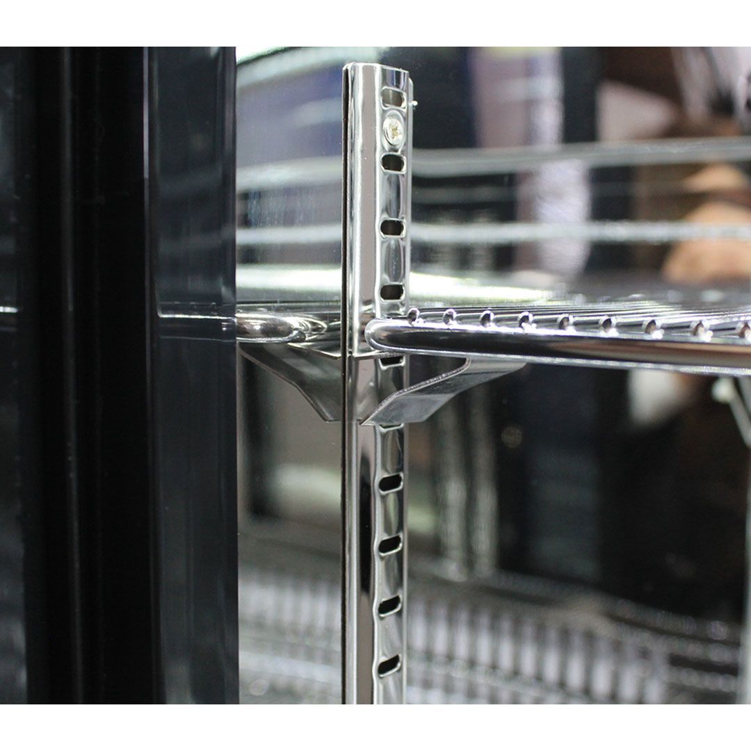 Bar Fridge - Black Quiet Commercial Glass 1 Door Bar Fridge Energy Efficient LG Compressor