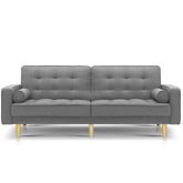 Furniture > Sofas - Artiss 1950mm 3 Seater Sofa Bed Recliner Lounge Chair Tufted Plush Fabric Grey