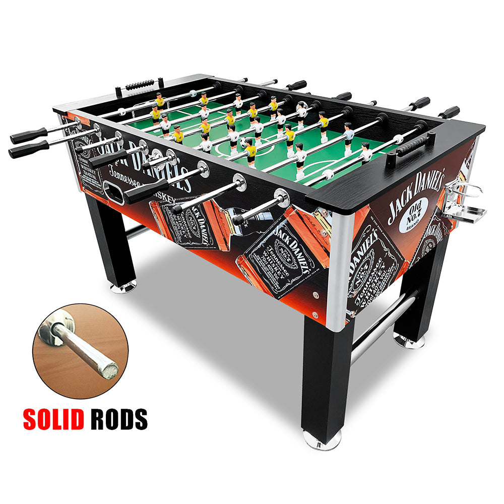 JD LOGO 5FT Foosball Soccer Table Black With Solid Steel Rods