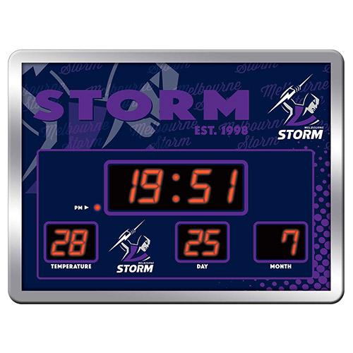 NRL Scoreboard - Melbourne Storm NRL SCOREBOARD Digital LED Wall Clock Calendar Temperature Display Sign