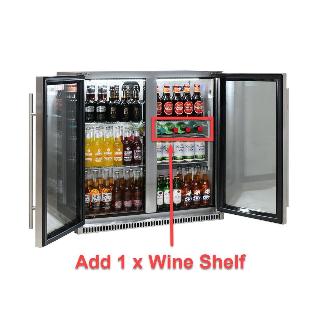 Bar Fridge - Schmick Stainless Bar Fridge 2 Door With Heated Glass And Triple Glazing Model SK190-SS 9 (BACK-ORDER FOR MID OCT)