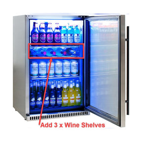 Bar Fridge - Schmick 304 Stainless Steel Bar Fridge Tropical Rated With Heated Glass And Triple Glazing 1 Door Model SK118R-SS