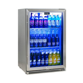 Bar Fridge - Schmick 304 Stainless Steel Bar Fridge Tropical Rated With Heated Glass And Triple Glazing 1 Door Model SK118R-SS