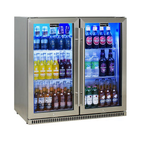 Bar Fridge - Schmick Stainless Bar Fridge 2 Door With Heated Glass And Triple Glazing Model SK190-SS 9 (BACK-ORDER FOR MID OCT)