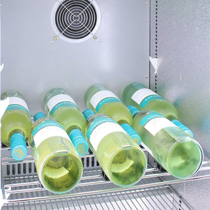 Bar Fridge - Schmick Quiet Running Front Venting Under Bench Heated Glass Door Bar Fridge Model SK116R-HD