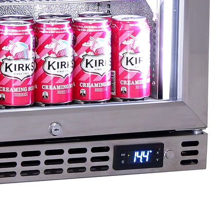 Bar Fridge - Schmick Quiet Running Front Venting Under Bench Heated Glass Door Bar Fridge Model SK116R-HD