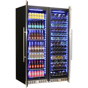 Bar Fridge - Schmick Matching Upright Glass Door Beer And Wine Refrigerator Combination Model BD425-Combo