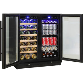 Bar Fridge - Under Bench Beer And Wine Dual Zone Bar Fridge Model JC165B (PRE-ORDER FOR EARLY NOV)
