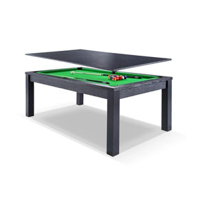 Pool Table - 7Ft Elegance Dining Pool Table Black/Green With Top Free Accessories