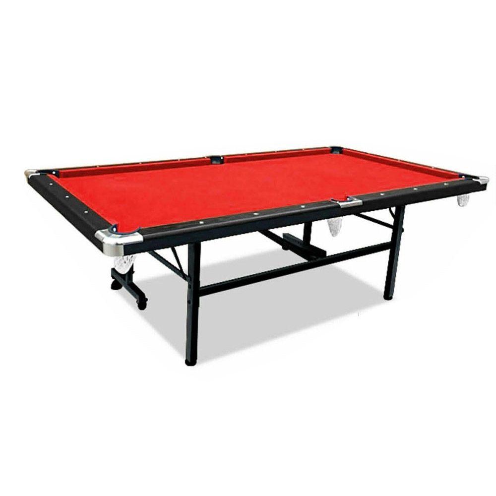 Pool Table - 8FT Red Foldable / Fold Away Pool Billiard Table Free Accessory