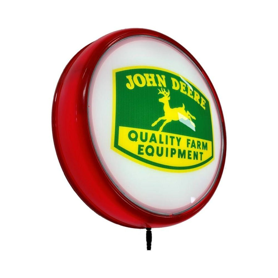 John Deere Tractor Mower Bar Lighting Wall Sign Light Button Red