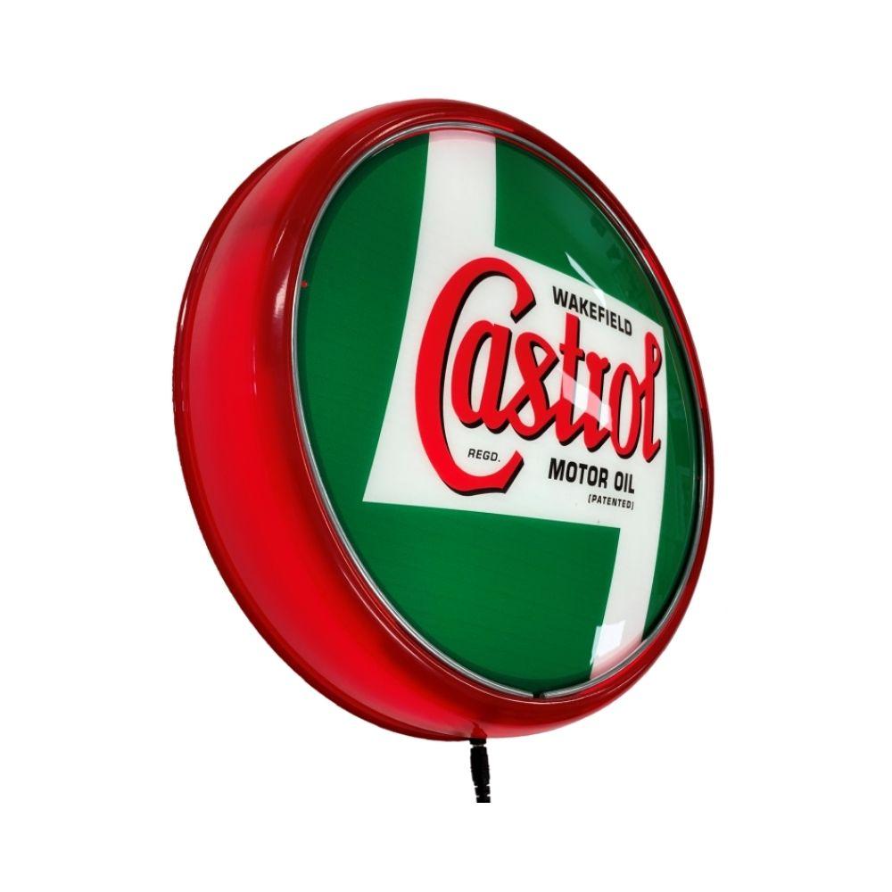 Beer Brand Signs - Castrol Motor Oil LED Bar Lighting Wall Sign Light Button Red