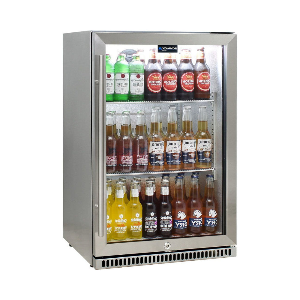 Bar Fridge - Schmick 304 Stainless Steel Bar Fridge Tropical Rated With Heated Glass And Triple Glazing 1 Door Model SK118R-SS (PRE-ORDER FOR LATE OCT)