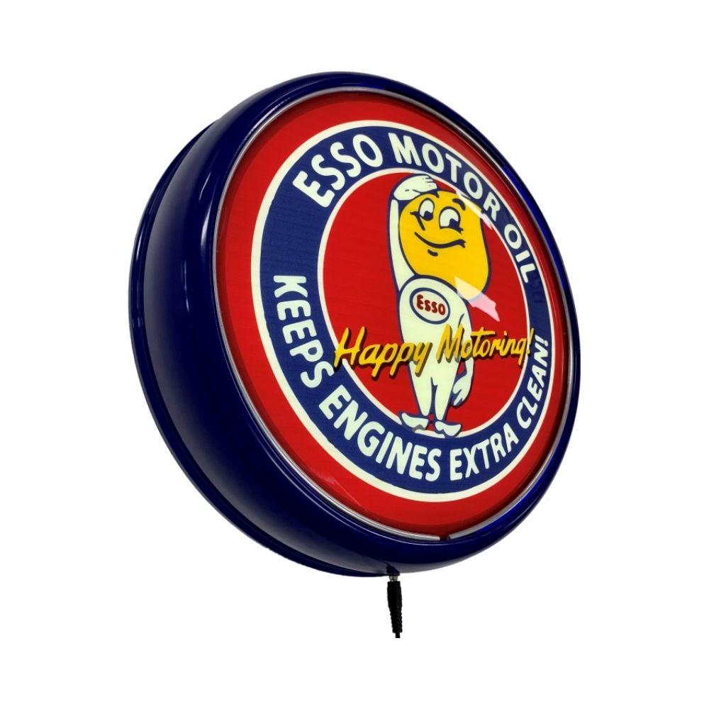 Beer Brand Signs - ESSO Motor Oil LED Bar Lighting Wall Sign Light Button Blue