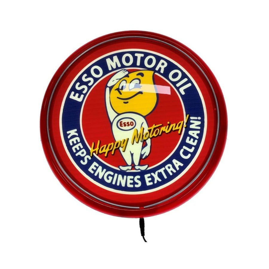 Beer Brand Signs - ESSO Motor Oil LED Bar Lighting Wall Sign Light Button Red