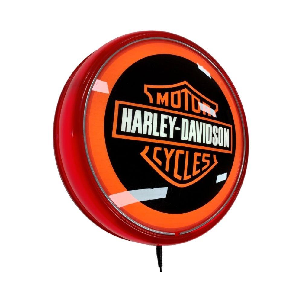 Beer Brand Signs - Harley Davidson Shield LED Bar Lighting Wall Sign Light Button Red