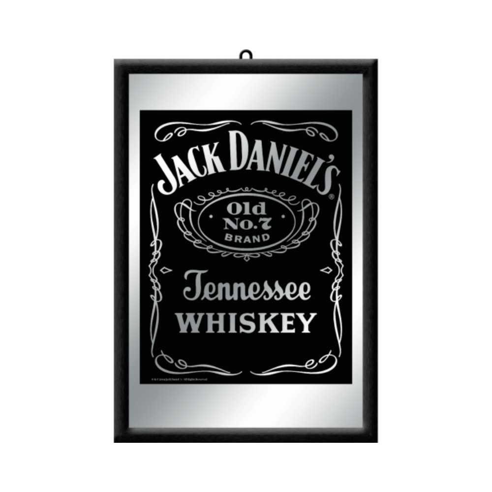 Jack Daniels Label Design Framed Mirror Wall Bar Sign