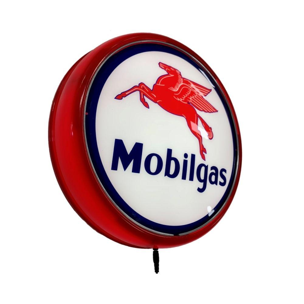 Beer Brand Signs - Mobilgas Mobil Fuel Petrol Bar Lighting Wall Sign Light Button Red