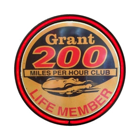 LARGE Grant 200 MPH Miles Per Hour Club Bar Garage Wall Light Sign RED Neon
