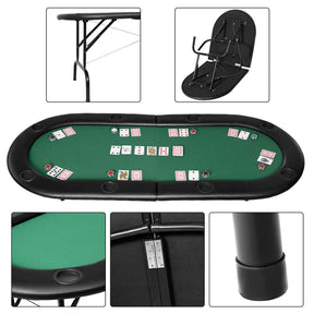 Gift & Novelty > Games - 185cm 8 Player Folding Poker Blackjack Table With Cup Holder