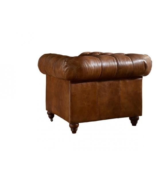 SOFAS & LOUNGE SUITES - Winston Classic Vintage Leather Chesterfield Lounge Chair – Camel Brown