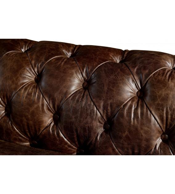 SOFAS & LOUNGE SUITES - Winston Classic Vintage Leather Chesterfield Lounge Chair – Cigar Brown