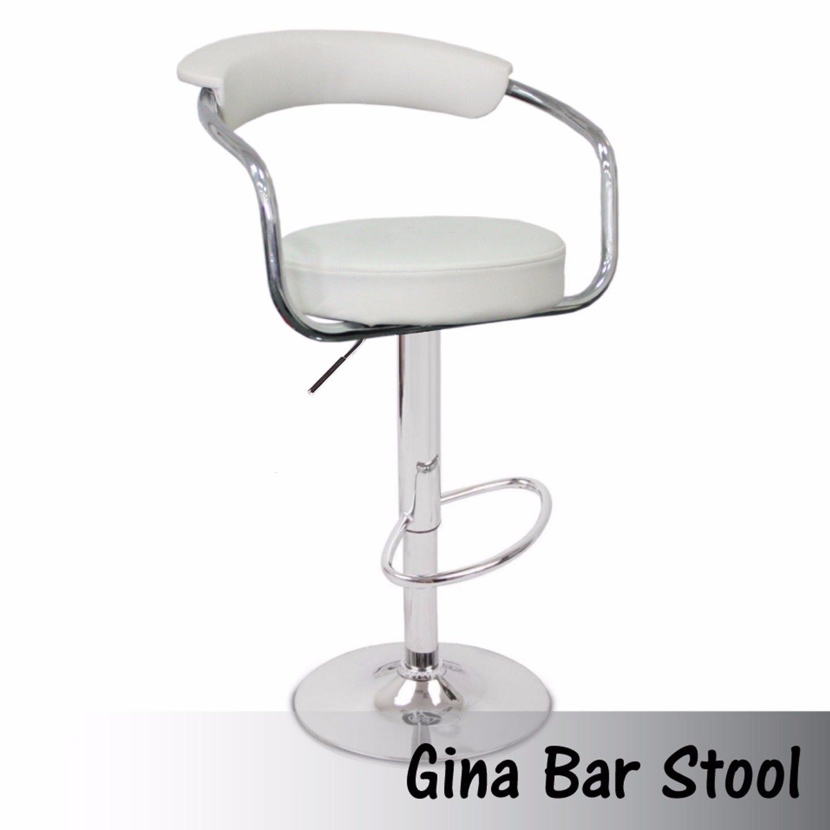 Furniture > Bar Stools & Chairs - 2 X GINA BAR STOOL WHITE