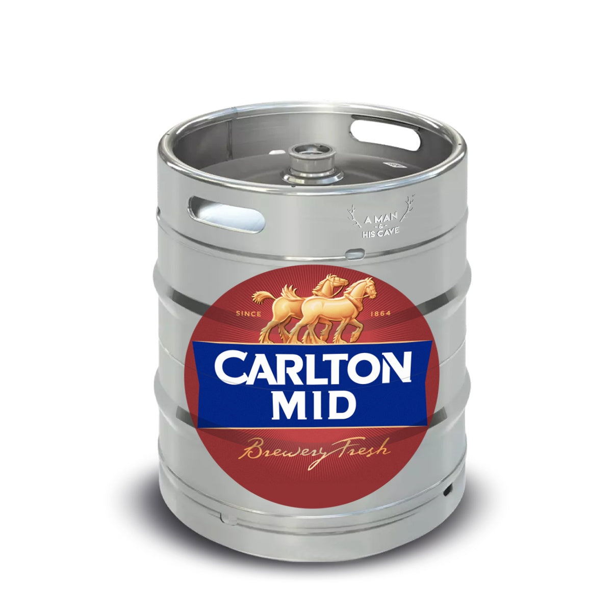 Beer Keg - CARLTON MID KEG 50lt Commercial Keg 3.5% D-Type Coupler [QLD]