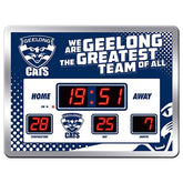 AFL Scoreboard - Geelong Cats AFL Aussie Rules Glass SCOREBOARD LED Clock