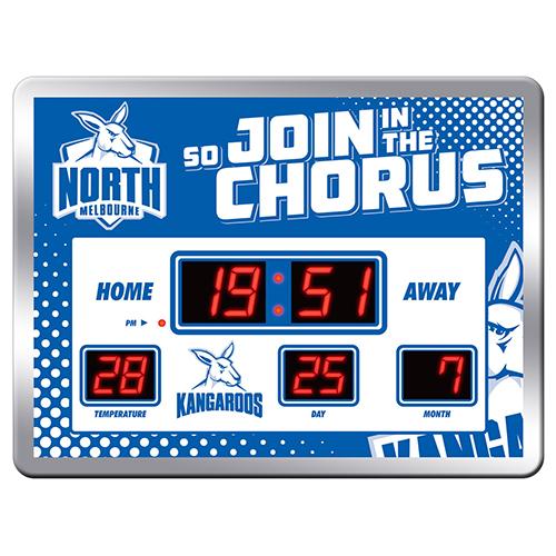 AFL Scoreboard - North Melbourne Kangaroos AFL Aussie Rules SCOREBOARD LED Clock