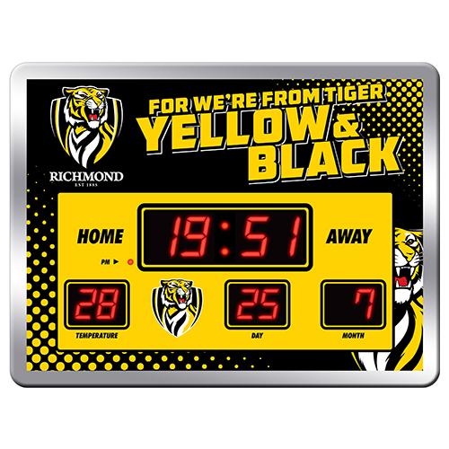 AFL Scoreboard - Richmond Tigers AFL Aussie Rules SCOREBOARD LED Clock