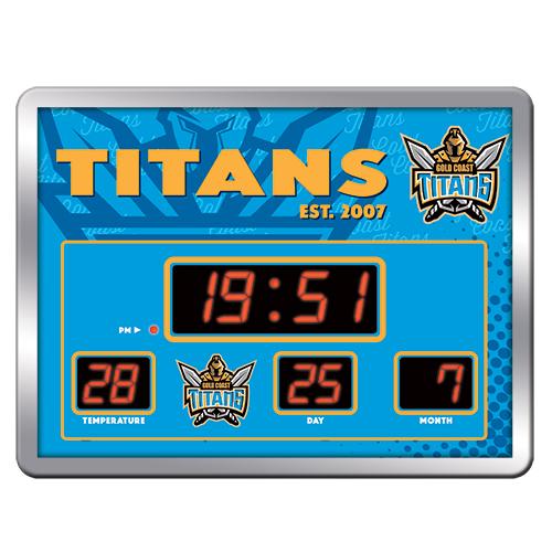 NRL Scoreboard - Gold Coast Titans NRL SCOREBOARD Digital LED Wall Clock Calendar Temperature Display Sign