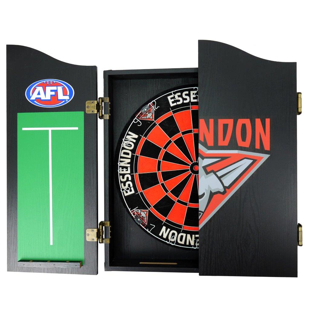 Essendon Bombers AFL Dart Board And Cabinet Set