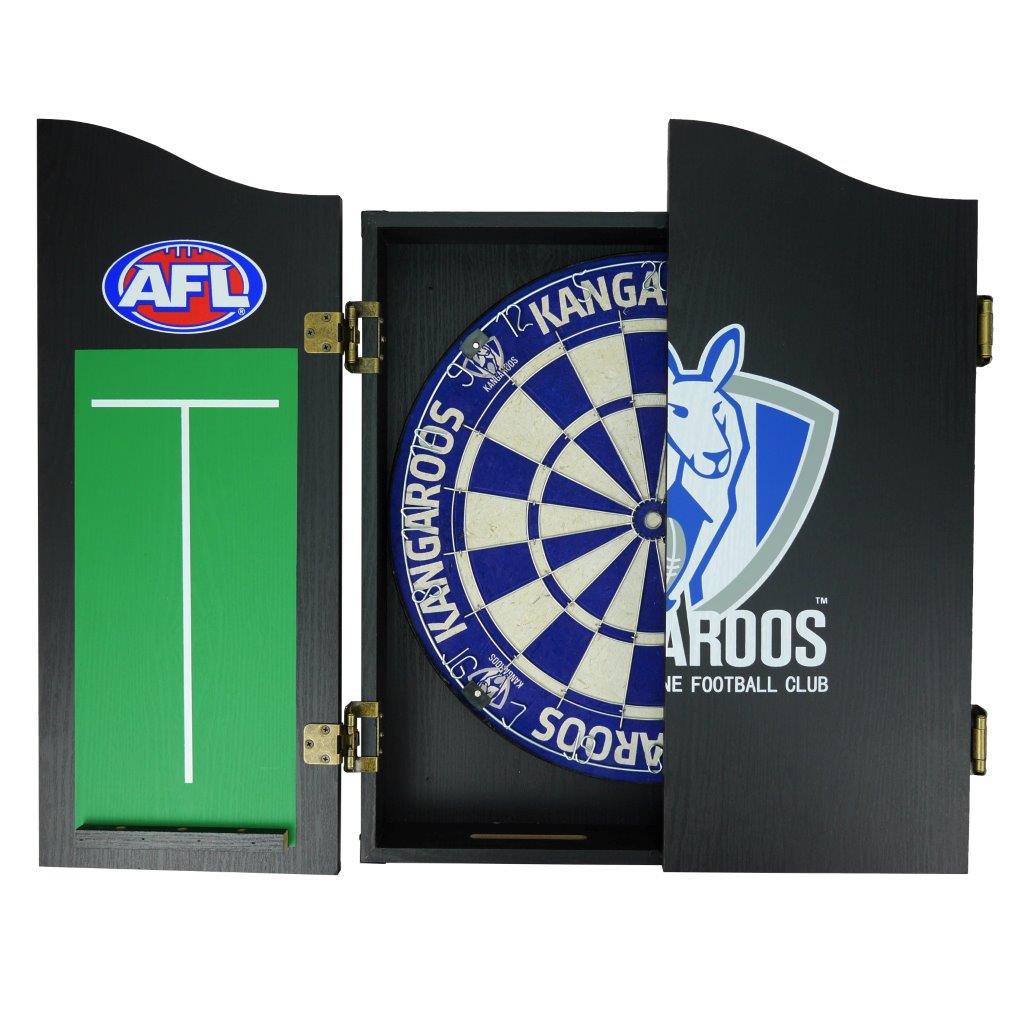North Melbourne Kangaroos AFL Dart Board And Cabinet Set