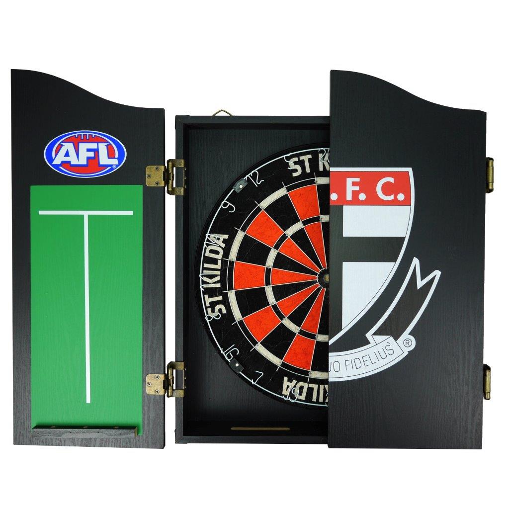 St Kilda Saints AFL Dart Board And Cabinet Set