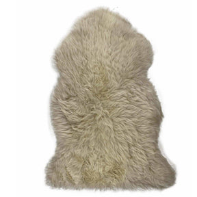 Linen -XXL Beige Long Wool Rug - Australian Merino Sheepskin