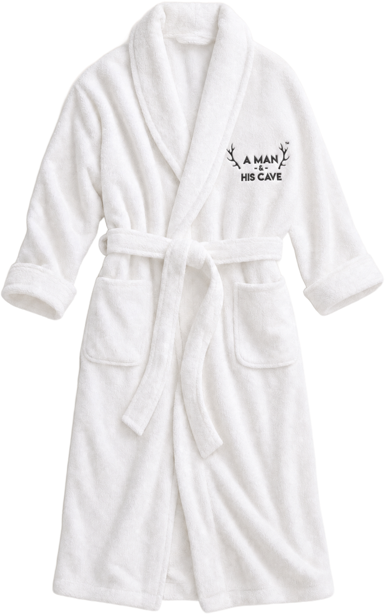 A Man & His Cave waffle robe